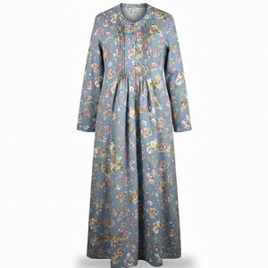 Ella Simone 2X Cotton Midi Dress Floral Pintuck Bodice
